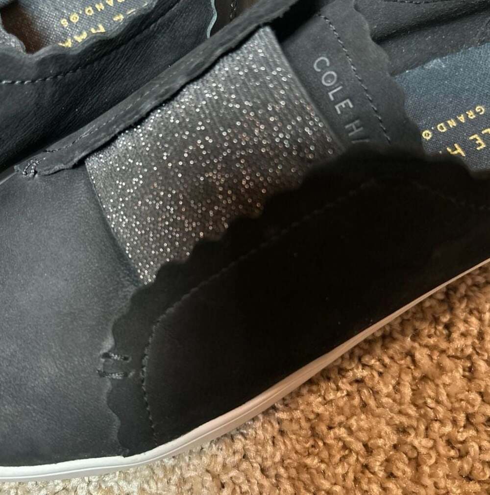 Cole Haan Grand Crosscourt Scalloped Slip-On Sneakers Black Size 8B - Picture 10 of 10